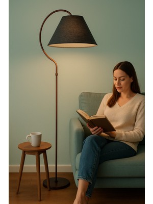 Normadia Elips Siyah Bakır Lambader, Modern ve Şık Aydınlatma Tasarımı