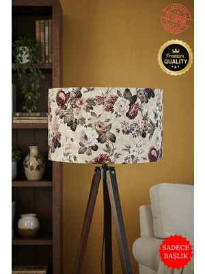 Normadia Vintage Çiçekli El Yapımı Lambader Başlığı, Şık ve Renkli Tasarım