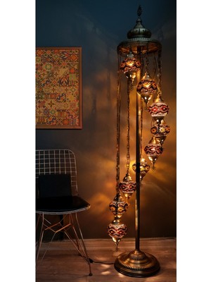 Normadia Renkli Türk Mozaik Ayaklı Lamba, Şık Ev Dekor Aydınlatması