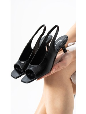 Best Cover Elvına Kadın Açık Burun Slingback Ince Topuklu Ayakkabı