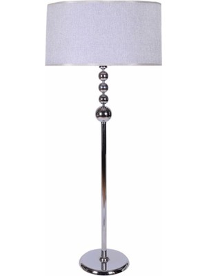 Normadia Şık 4'lü Makaralı Küre Krom Metal Ayaklı Lambader Seti