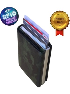 Basarideri Hakiki Deri Otomatik Mekanizmalı Rfid Korumalı Erkek Kartlık Cüzdan