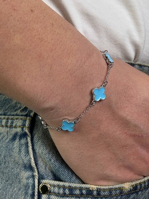 Arvens Silver Erkek Mavi Taş Bileklik Paslanmaz Çelik Renk Atmaz  Kararmaz Çelik Bileklik Ayarlanabilir