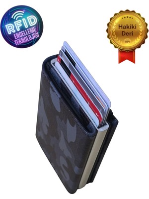 Basarideri Hakiki Deri Otomatik Mekanizmalı Rfid Korumalı Erkek Kartlık Cüzdan