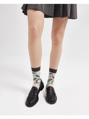 Bolero Kadın Japon Kore Tarzı Transparan Çorap Sarmaşık Desen