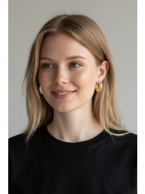 Solène Stella Zirkon Taşlı Rose Gold Çelik Küpe