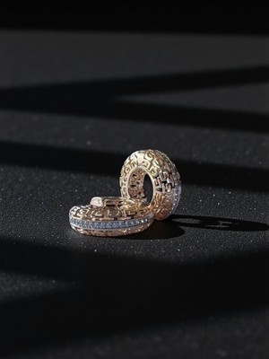 Solène Stella Zirkon Taşlı Rose Gold Çelik Küpe