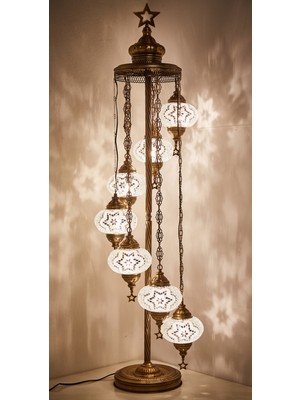 Normadia El Yapımı Mozaik Taşlı Ayaklı Otantik Dekor Lamba Seti