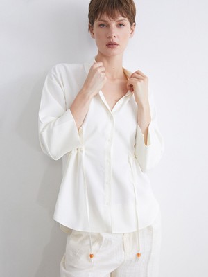 Lc Waikiki Yeni Sezon Bağlamalı Ip Detaylı Oversize Kadın Gömlek