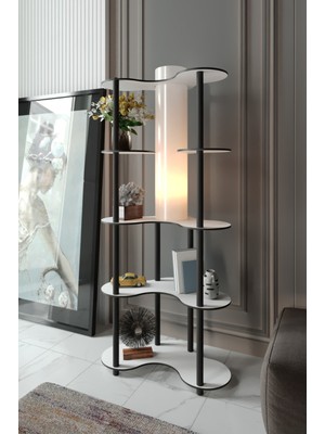 Normadia Beyaz Lambader ve Kitaplık Kombini, Şık ve Kullanışlı Tasarım