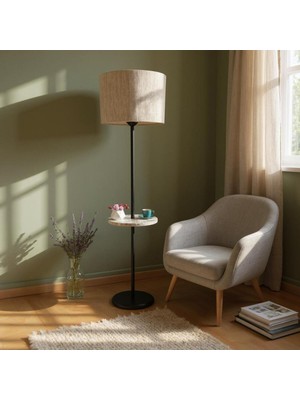 Normadia Modern Siyah Ayaklı Silindir Lambader, Şık ve Fonksiyonel Aydınlatma