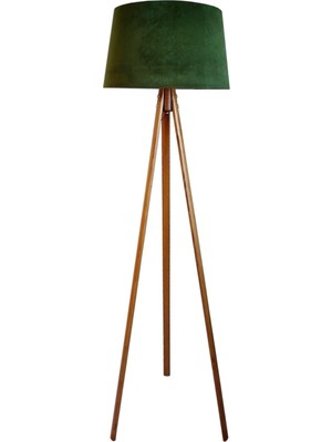 Normadia Şık Beta Serisi 3 Ayaklı Lambader, Yeşil ve Açık Ceviz Renk Seçeneği