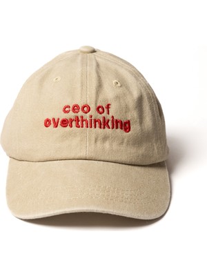Nome Studio Nakışlı Şapka Pamuk Kumaşlı ve Yazı Nakışlı Şapka Ceo Of Overthinking Sloganlı Şapka Günlük Tarz