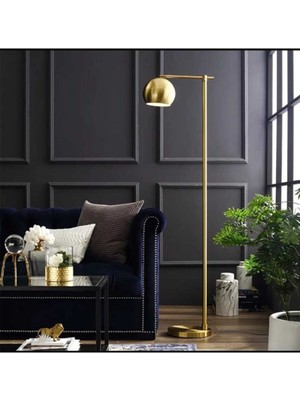 Normadia Rustik Metal Köşe Lambası, 20 cm Gold Dekoratif Lambader Başlığı