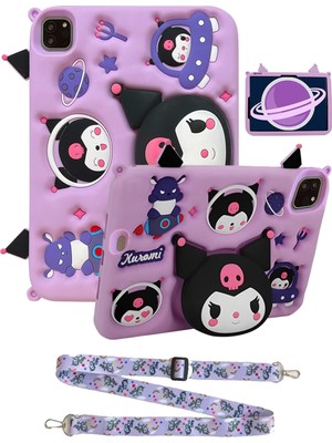 TekNetStore Galaxy Tab A11 8.7 Inç SM-X130 Uyumlu Çocuk Kılıfı Askılı Standlı Eğlenceli Karakterli