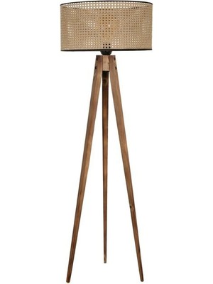 Normadia Şık Rattan Lambader, Yanik Ayaklı, Silindir Tipi E-Ticaret Aydınlatması