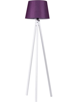 Normadia 3 Ayaklı Tripod Lambader, Ahşap Abajur, Köşe Lambası, Modern Tasarım