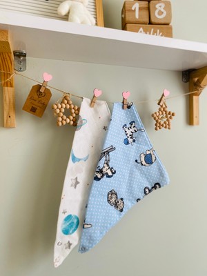 Reva Baby Müslin Kumas Çitçitli Önlük&fular