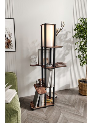 Normadia Şamdan Lambader, Rustik Ceviz Renkli, Modern Tasarım, Şık Dekoratif Aksesuar