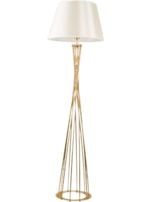 Normadia Retro Köşe Lambası, Mat Gold Krem, 45CM, Şık ve Modern Tasarım