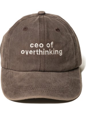 Nome Studio Nakışlı Şapka Pamuk Kumaşlı ve Yazı Nakışlı Şapka Ceo Of Overthinking Sloganlı Şapka Günlük Tarz