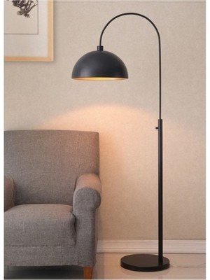 Normadia Modern Siyah Metal Lambader, Köşe Dekorasyon, Şık ve Zarif Aydınlatma