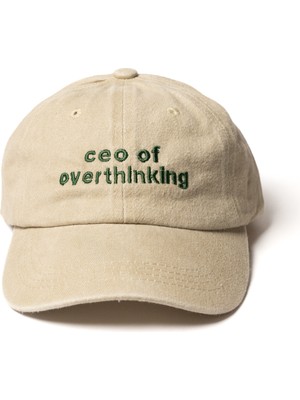 Nome Studio Nakışlı Şapka Pamuk Kumaşlı ve Yazı Nakışlı Şapka Ceo Of Overthinking Sloganlı Şapka Günlük Tarz