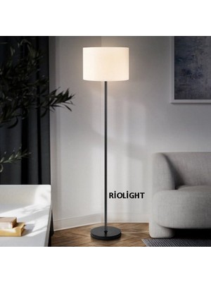 Normadia Vintage Tarzda Siyah Metal Gövde ve Krem Kumaş Başlıklı 1XE27 Köşe Lambası