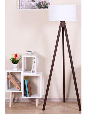 Normadia Modern Üç Ayaklı Beyaz Lambader, Yuvarlak Başlık, Şık ve Şık Tasarım