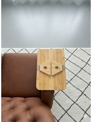 Lexa Bambu Kolçak Tepsisi ( 30 x 20) Katlanabilir Koltuk Tepsisi Doğal Ahşap Koltuk Organizer