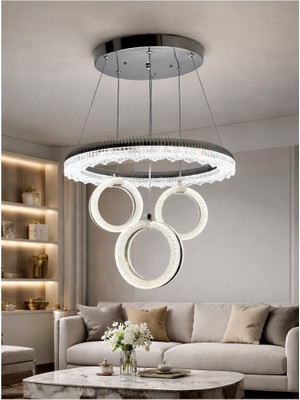 Eynes Avize Ledli Toplu Avize 3 Renk Işık Rengi Dekoratif Avize