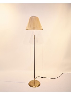 Normadia Şık Sarı Kaplama Metal Lambader, Modern ve Zarif Aydınlatma Parçası