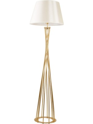 Normadia Retro Köşe Lambası, Mat Gold Krem, 45CM, Şık ve Şık Aydınlatma