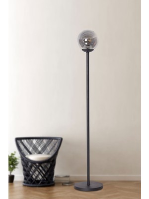 Normadia Modern Antrasit Metal Gövde Lüx Yerden Aydınlatma Lambası