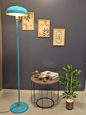 Normadia Turkuaz Metal Lambader, Modern Hareketli Başlık, Şık Yerden Aydınlatma