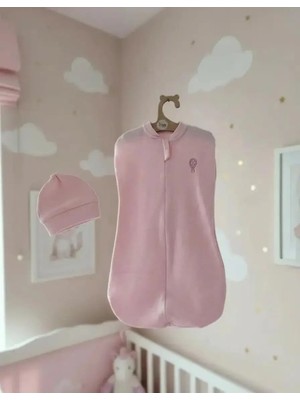 İloya Naturel Balon Nakışlı %100 Pamuk Yenidoğan Kundak Şapkalı Set (0–3 Ay)