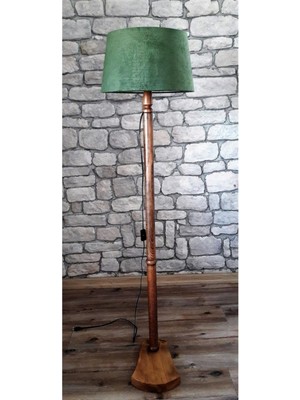 Normadia Ahşap Tek Ayaklı Lambader, Yeşil ve Açık Ceviz Renk Seçenekleri