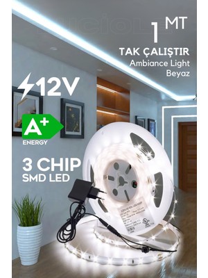 Normadia 1 Metre Beyaz Şerit LED Işık, Pro Ambiyans Aydınlatması