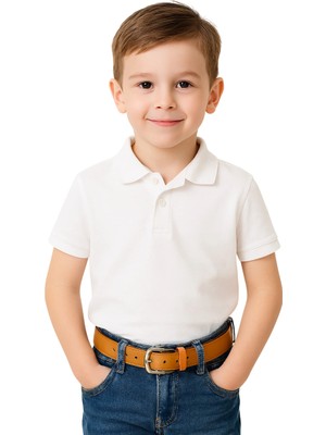 Çantachım Çocuk Kemer Deri Kot ve Kumaş Pantolon Kahverengi