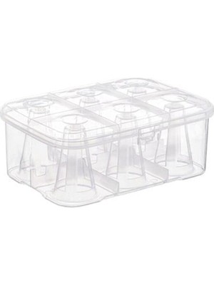 EkoAlışverişDünyam Su Bardağı Taşıma Kutusu Şeffaf - 6 Bardak Kapasiteli Piknik Kutusu