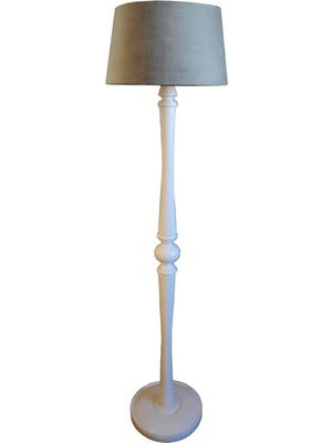 Normadia Şık Beyaz Ayaklı Masif Lambader, Açık Gri, Modern ve Rahat Tasarım