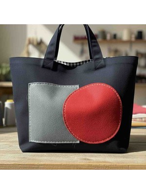 Buypass Gri ve Kırmızı Desenli Kadın Çanta