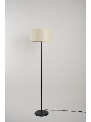 Normadia Şık Siyah ve Finlin Krem Metal Lambader, 38X38X145 Cm, Modern Tasarım