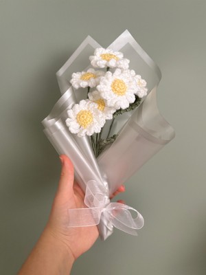 Lavinia Center El Örgüsü Solmayan Papatya Buketi