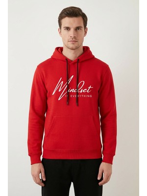 Kapüşonlu Sweatshirt | Kırmızı Baskılı Unisex Hoodie | YYZ Store