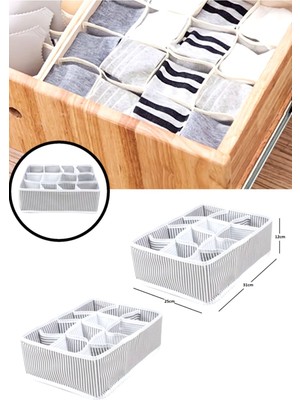 EkoAlışverişDünyam 12 Bölmeli Pratik Bölmeli Çekmece Düzenleyici Organizer(Iç Çamaşırı Kravat Çorap Düzenleyici)