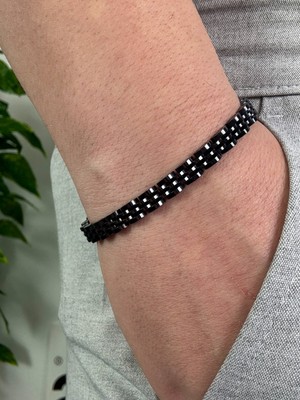 Arvens Siyah Erkek Paslanmaz Çelik Bileklik Kararmaz Renk Atmaz Kliplsi Bileklik Kombinlenebilir