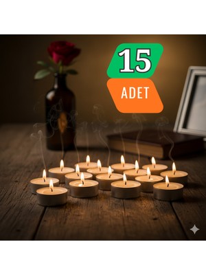Rosfloa Premium Tealight Mum–4 Saat Yanış-Buhurdanlık, Sevgililer Günü, Kutlama, Doğum Günü, Düğün Kına