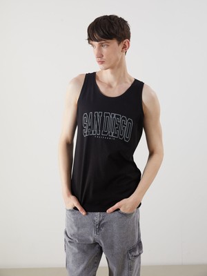 Lc Waikiki Yeni Sezon Bisiklet Yaka Baskılı Erkek Kolsuz Tişört