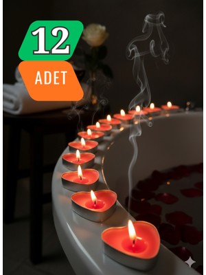 Rosfloa Premium Tealight Mum–4 Saat Yanış-Buhurdanlık, Sevgililer Günü, Kutlama, Doğum Günü, Düğün Kına